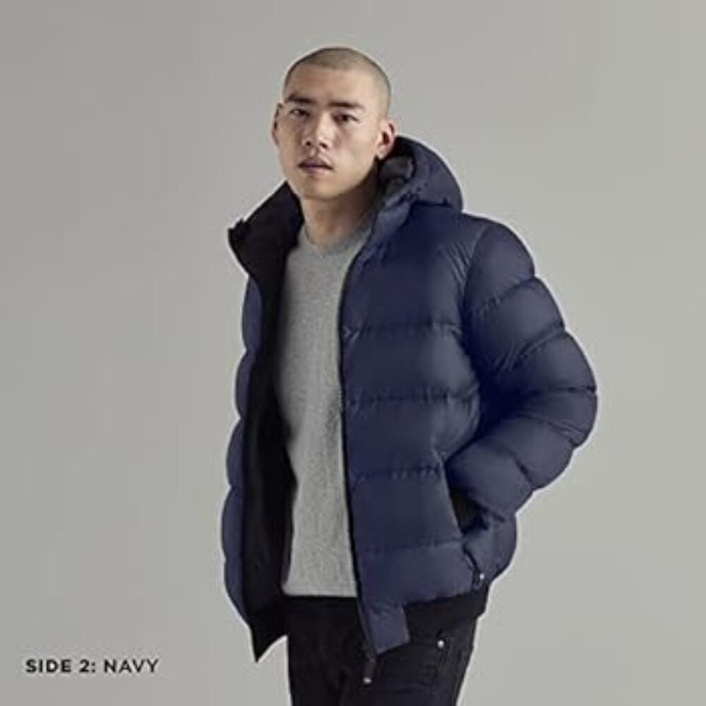 Men's Triple F.A.T. Goose Reversible Navy/Gray Verso Reversible Down Jacket